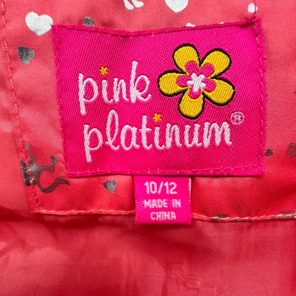 Pink Platinum Silver Unicorn Print Girls Hooded Puffer Vest Jacket Size‎ 10/12 - Picture 3 of 11